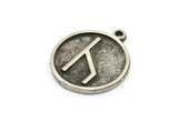 Nordic Runes Charm, 2 Antique Silver Plated Brass Viking Ilumina Caminos Symbol Charms With 1 Loop, Viking Runes (20x17x1.5mm) N2035