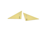 Brass Triangle Earring, 6 Raw Brass Triangle Shaped Stud Earrings (18x35x0.60mm) A2904