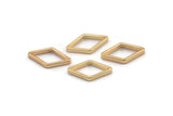 Gold Diamond Charm, 10 Gold Plated Brass Wide Cut Open Diamond Ring Charms (9x17x0.8x2mm) D0138