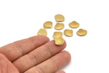 Brass Shell Blank, 12 Raw Brass Sea Shell Blanks, Earrings, Findings (13x11x2mm) D994