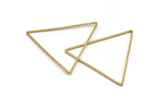 Brass Triangle Charm, 24 Raw Brass Triangle Rings, Findings (44x39x1mm) D993