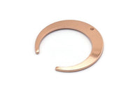 Gül Altın Ay Tılsımı, 1 Delikli 2 Gül Altın Kaplama Pirinç Hilal Ay Tılsımı, Bağlantı Parçaları (26x27x1mm) D0692 Q0760