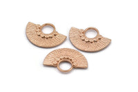 Semi Circle Pendant, 2 Rose Gold Plated Brass Semi Circle  Pendants (26x18mm) U141 Q0363