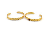 Gold Moon Cuff, Gold Plated Brass Moon Phases Cuff Stone Setting With 1 Pad - Pad Size 6mm N1682
