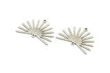 Silver Sun Charm, 6 Textured Antique Silver Plated Brass Sun Charms With 2 Loops (22x30x0.80mm) M02275