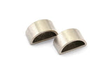 Half Moon, 5 Antique Silver Plated Brass Semi Circle Thick Cut Connectors, Bracelet Finding, Bracelet Charm (8x16x0.8x0.8mm) D0143 H0096
