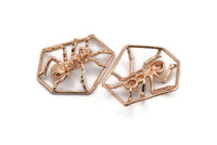 Rose Gold Plated Ant Pendant, 1 Rose Gold Plated Ant Pendants, Animal Jewelry (40x36mm) N0354 Q0089