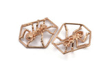 Rose Gold Plated Ant Pendant, 1 Rose Gold Plated Ant Pendants, Animal Jewelry (40x36mm) N0354 Q0089