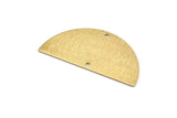 Brass Half Moon, 8 Raw Brass Textured Semi Circle Blanks With 2 Holes, Charms, Earrings, Pendants (36x18x0.60mm) D0665