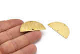 Brass Half Moon, 8 Raw Brass Textured Semi Circle Blanks With 2 Holes, Charms, Earrings, Pendants (36x18x0.60mm) D0665