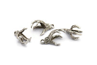 Ejderha Pençesi Kolye, 2 Antik Gümüş Kaplama Pirinç Ejderha Pençesi Tılsımı, Kolye Uçları (16x12mm) N0367 H0067