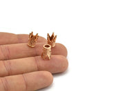Rose Gold Beads, 5 Rose Gold Plated Crowns Beads (11x9mm) R075 Q0210