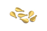 Brass Drop Charm, 100 Raw Brass Drop Charms With 1 Loop, Findings (15x8x0.50mm) B0346