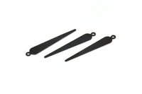 Black Flat Spike Charm, 24 Oxidized Black Brass Flat Spike Charms (32x5mm) Brs 286-d A0269