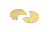 Brass Geometric Charm, 24 Textured Raw Brass Pizza Slice Charms With 2 Holes, Pendants, Connectors (20x17x0.50mm) D1046