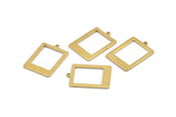 Brass Rectangle Charm, 24 Raw Brass Rectangle Charms With 1 Loop, Earrings, Findings (20x14x0.80mm) D877
