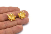 Altın Çiçek Kolye, 1 Halkalı 1 Altın Kaplama Pirinç Lotus Çiçeği Kolye, Küpe Bulguları (22,5x17x13 mm) BS 1909 Q0405