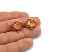 Rose Gold Flower Pendant, 1 Rose Gold Plated Brass Lotus Flower Pendant With 1 Loop, Earring Findings (22.5x17x13mm) BS 1909 Q0405