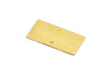 Brass Rectangle Charm, 8 Raw Brass Rectangle Shaped With 2 Hole Charms, Connectors, Earring Findings (25x12x0.80mm) A3035