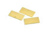 Brass Rectangle Charm, 8 Raw Brass Rectangle Shaped With 2 Hole Charms, Connectors, Earring Findings (25x12x0.80mm) A3035
