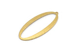 Brass Oval Charm, 10 Raw Brass Oval Charms With 1 Loop, Pendants, Earrings, Findings (39x18x1mm) D1576