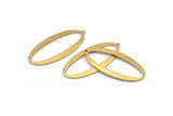 Brass Oval Charm, 10 Raw Brass Oval Charms With 1 Loop, Pendants, Earrings, Findings (39x18x1mm) D1576