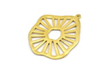 Brass Irregular Charm, Raw Brass Ethnic Charm With 1 Loop, Findings, Charms (33x40x1.2mm) N1023