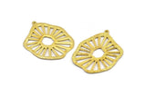 Brass Irregular Charm, Raw Brass Ethnic Charm With 1 Loop, Findings, Charms (33x40x1.2mm) N1023