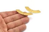 Brass Rectangle Bar, 8 Hammered Raw Brass Rectangle Connectors With 2 Holes (46x9x0.80mm) D934