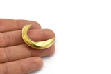 Brass Ethnic Pendant, Raw Brass Crescent Pendants With 2 Loops, Earring Findings (37x32mm) N0860