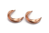 Rose Gold Ethnic Pendant,  Rose Gold Plated Brass Crescent Pendants With 2 Loops, Earring Findings (37x32mm) N0860
