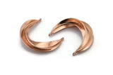 Rose Gold Ethnic Pendant,  Rose Gold Plated Brass Crescent Pendants With 2 Loops, Earring Findings (37x32mm) N0860