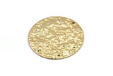 Gold Disc Charm, 2 Hammered Gold Plated Brass Round Charms With 1 Hole, Earrings, Findings (30x0.70mm) D974 Q0873