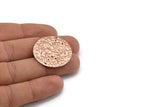 Rose Gold Disc Charm, 2 Hammered Rose Gold Plated Brass Round Charms With 1 Hole, Earrings, Findings (30x0.70mm) D974 Q0873