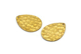 Brass Drop Pendant, 5 Raw Brass Hammered Drop Pendant With 1 Hole, Findings (23x17x1mm) BS 2319