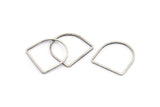 D Shape Rings, 24 Antique Silver Plated Brass D Shape Connectors, Rings  (19x19x1mm) BS 2329 H1177