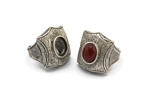 Antik Gümüş Yüzük Ayarı, 1 Antik Gümüş Kaplama Yüzük Ayarı (12x10mm) U051