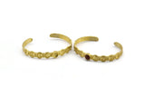 Brass Moon Cuff,  Raw Brass Moon Phases Cuff Stone Setting With 1 Pad -  Pad Size 6mm N1682