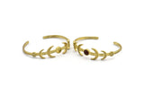Brass Moon Cuff, Raw Brass Moon Phases Bracelet Stone Setting With 1 Pad - Pad Size 6mm N1775