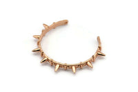 Rose Gold Spike Pendant, 1 Rose Gold Plated Spike Pendants with 2 Holes, Jewelry Findings (103x6.5x5x1.7mm) V038 Q0251