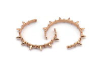 Rose Gold Spike Pendant, 1 Rose Gold Plated Spike Pendants with 2 Holes, Jewelry Findings (103x6.5x5x1.7mm) V038 Q0251