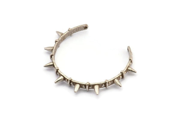 Antique Silver Spike Pendant, 1 Antique Silver Plated Spike Pendant with 2 Holes, Jewelry Findings (103x6.5x5x1.7mm) V038 H0290