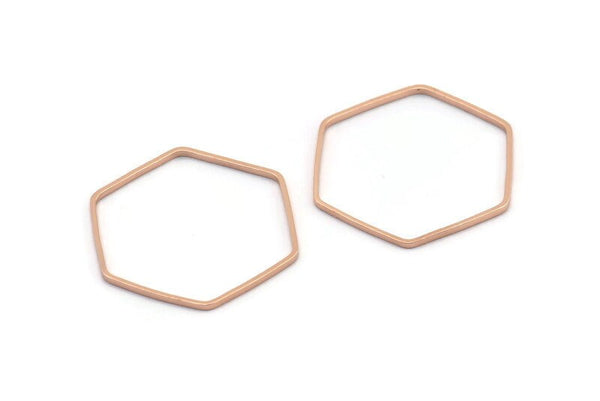 Altıgen Yüzük Tılsımı, 12 Gül Altın Kaplama Pirinç Altıgen Şekilli Yüzük Tılsımı (22x0,80 mm) BS 1176 Q0485