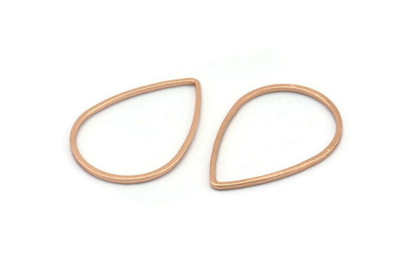 Gül Altın Damla Konnektörü, 12 Gül Altın Kaplama Pirinç Damla Konnektörü (17x25x0,8 mm) BS 1136 Q0639