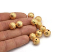 Gold Ball Bead, 6 Gold Plated Brass Spacer Beads, Findings (12mm) D968 Q0925