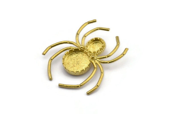 Brass Spider Charm, Raw Brass Spider Charms With 1 Loop, Pendants, Findings (46x40mm) N1016
