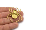 Brass Spider Charm, Raw Brass Spider Charms With 1 Loop, Pendants, Findings (46x40mm) N1016
