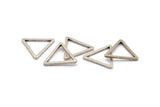 Silver Triangle Charm - 12 Antique Silver Plated Triangle Charms (27x2mm) D0014 H0385