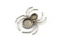 Silver Spider Charm, Antique Silver Plated Brass Spider Charms With 1 Loop, Pendants, Findings (46x40mm) N1016 Q0720