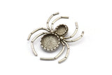 Silver Spider Charm, Antique Silver Plated Brass Spider Charms With 1 Loop, Pendants, Findings (46x40mm) N1016 Q0720